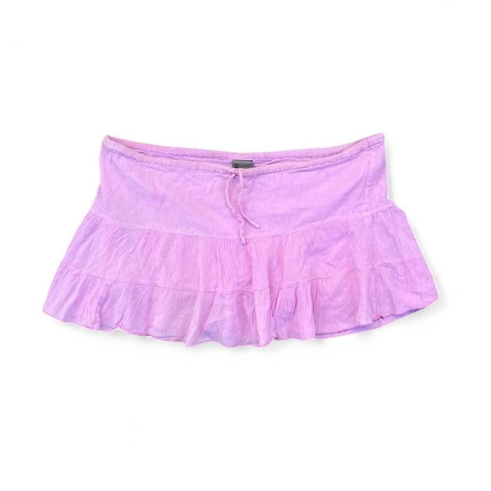 In Gear Y2K Baby Pink Ruffled Mini Skirt